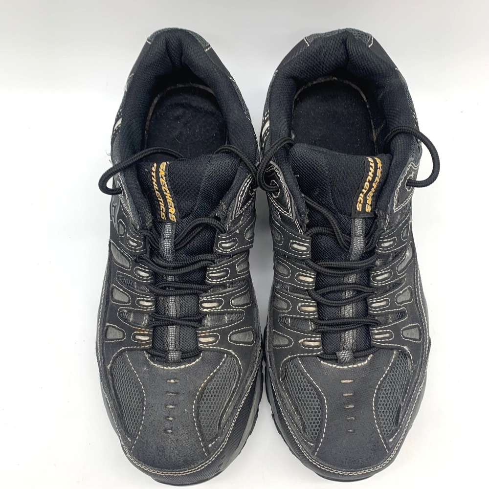 Skechers After Burn Mens 11 Black Charcoal Trail Walking Shoes 50125 BKCC - Picture 3 of 10
